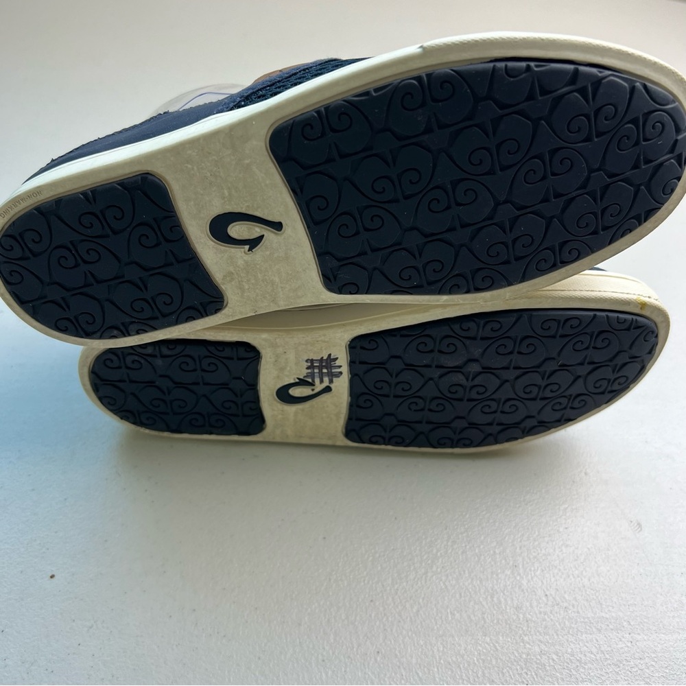 Olukai Dede Pehua Women’s Size 6.5 Slip On Navy Blue Shoes - Picture 6 of 8